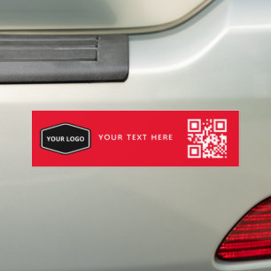 Aangepaste Logo en Business QR Code Promotie Rood Bumpersticker