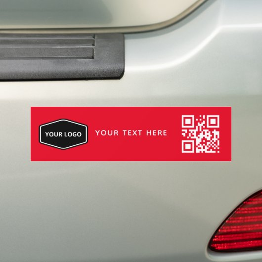 Aangepaste Logo en Business QR Code Promotie Rood Bumpersticker (Op auto)
