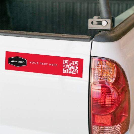 Aangepaste Logo en Business QR Code Promotie Rood Bumpersticker (Op Truck)