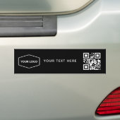 Aangepaste Logo en Business QR Code Promotie Zwart Bumpersticker (Op auto)