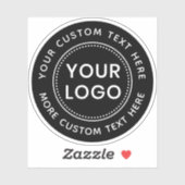Aangepaste logo en cirkeltekst zwart of kleur sticker (Vel)