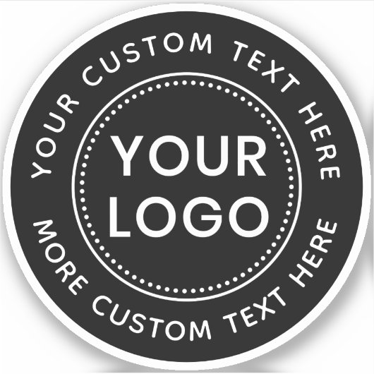 Aangepaste logo en cirkeltekst zwart of kleur sticker (Voorkant)