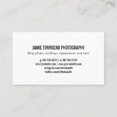 Aangepaste Logo- en fotofotofotograaf Visitekaartje (Achterkant)