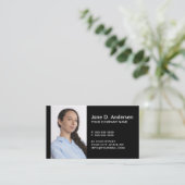 Aangepaste logo en foto's moderne professionele zw visitekaartje (Staand voorkant)