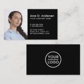 Aangepaste logo en foto's moderne professionele zw visitekaartje (Voorkant / Achterkant)