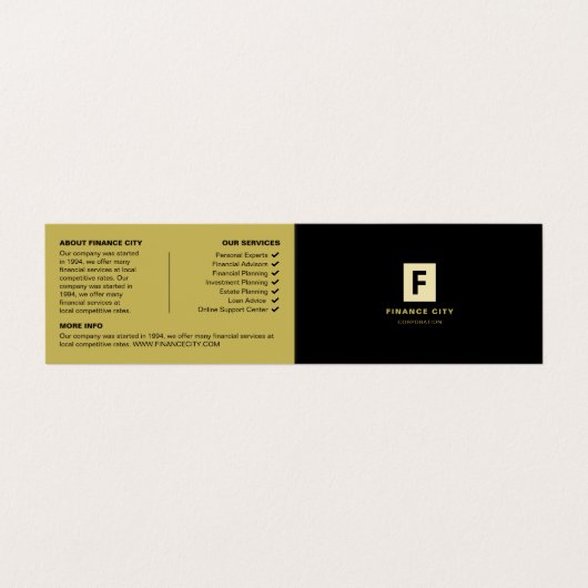 Aangepaste Logo en foto's, zakelijk en financieel  Visitekaartje (Buitenkant ongevouwen)