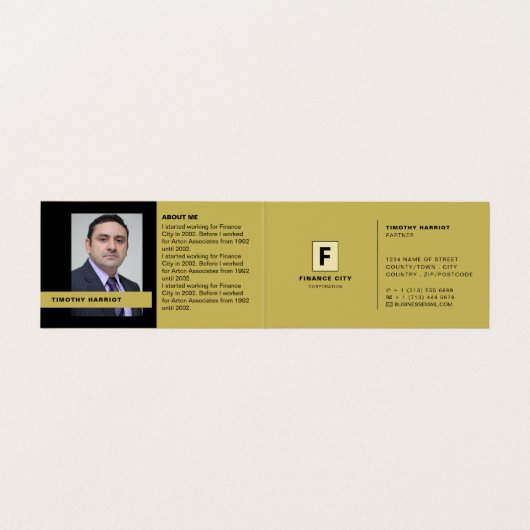 Aangepaste Logo en foto's, zakelijk en financieel Visitekaartje (Binnenkant ongevouwen)