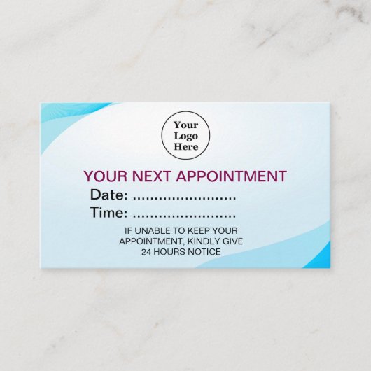 Aangepaste logo en kleur modern afsprakenkaartje (Voorkant)
