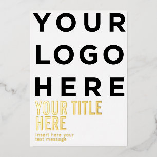 Aangepaste logo en moderne tekst folie feestdagenkaart