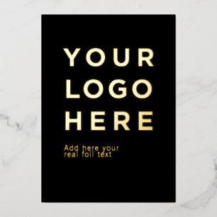 Aangepaste logo en moderne tekst voor het uitnodig folie feestdagenkaart
