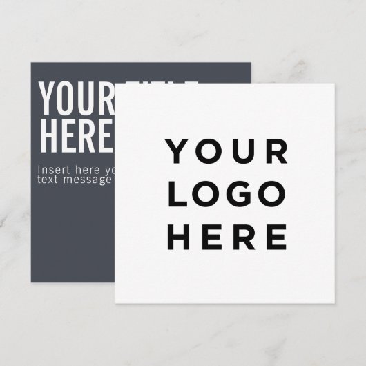 Aangepaste logo en moderne tekst voor vierkante ui (Voorkant / Achterkant)