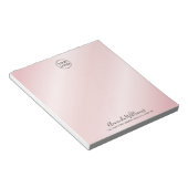 Aangepaste logo en naam bedrijf adres roze notitieblok (Schuin)