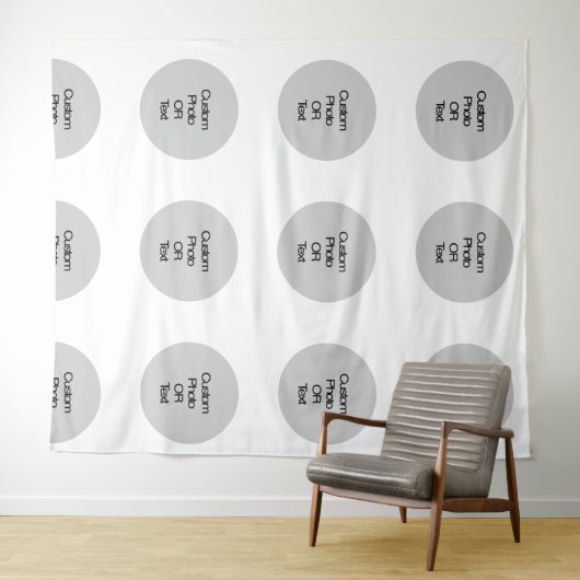 Aangepaste Logo en/of Tekststap en Achtergrond her Wandkleed (In Situ (horizontaal))