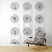 Aangepaste Logo en/of Tekststap en Achtergrond her Wandkleed (In situ)