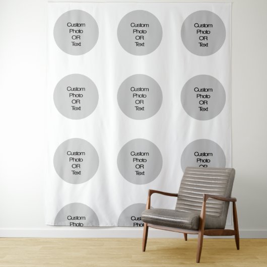 Aangepaste Logo en/of Tekststap en Achtergrond her Wandkleed (In situ)