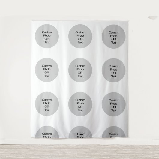 Aangepaste Logo en/of Tekststap en Achtergrond her Wandkleed (Voorkant)