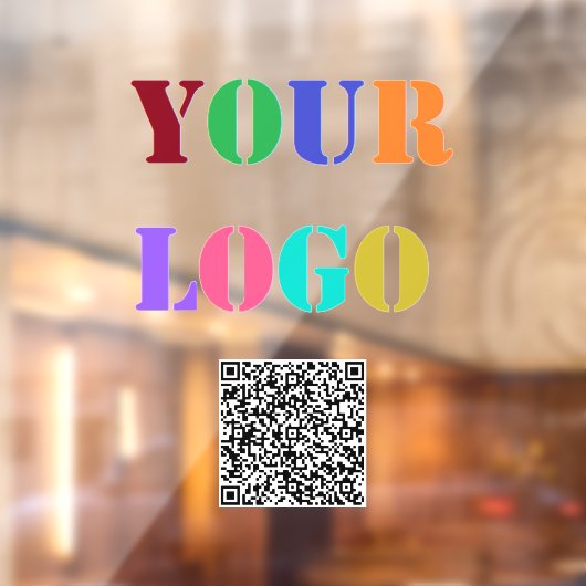 Aangepaste logo en QR-code bedrijfsraamsticker Raamsticker (Vel 2)
