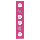 Aangepaste Logo en QR Code Business Table Runner Korte Tafelloper (Voorkant)