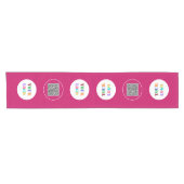 Aangepaste Logo en QR Code Business Table Runner Korte Tafelloper (Horizontaal)