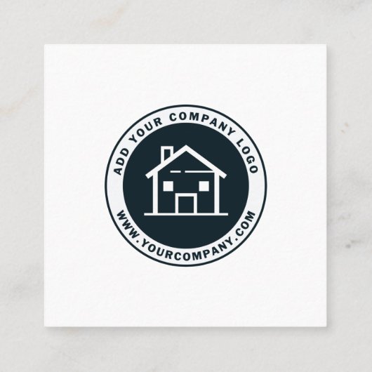 Aangepaste Logo en QR-code Creëer Vierkante Visitekaartje (Achterkant)