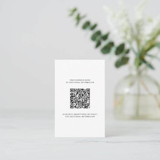 Aangepaste Logo en QR Code DIY Modern Visitekaartje (Staand voorkant)