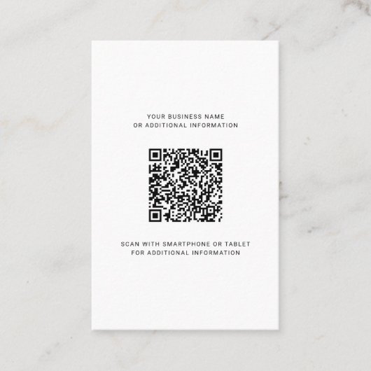 Aangepaste Logo en QR Code DIY Modern Visitekaartje (Voorkant)