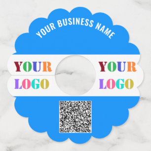 Aangepaste logo en QR-code gebrandmerkte wijnglasl Wijnglaslabel