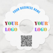 Aangepaste logo en QR-code gebrandmerkte wijnglasl Wijnglaslabel (Achterkant)