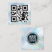 Aangepaste Logo en QR-code Holografische Professio Vierkante Visitekaartje (Voorkant / Achterkant)