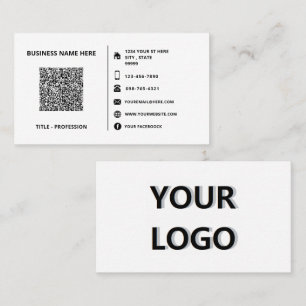 Aangepaste Logo- en QR-code-sjabloon voor visiteka Visitekaartje