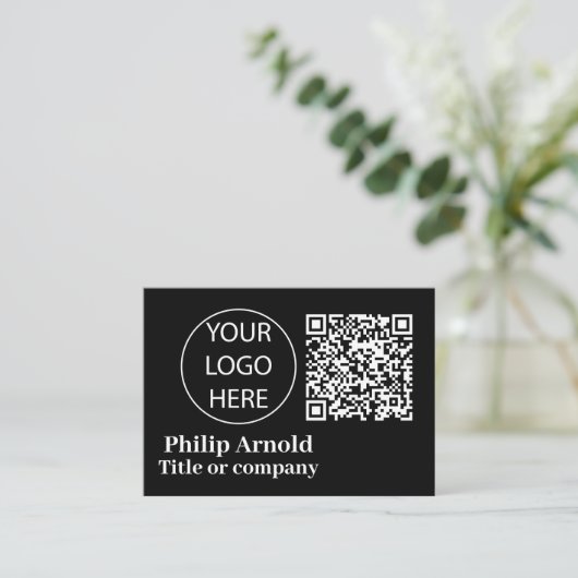 Aangepaste Logo en QR-code Visitekaartje (Staand voorkant)