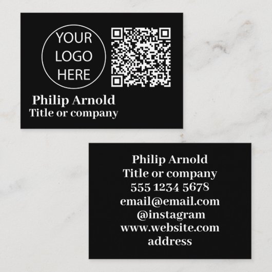 Aangepaste Logo en QR-code Visitekaartje (Voorkant / Achterkant)