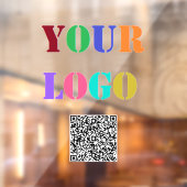 Aangepaste logo en QR-code zakelijke raamfolie Raamsticker (Vel 2)