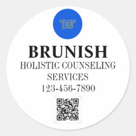 Aangepaste Logo en QR Ronde Sticker