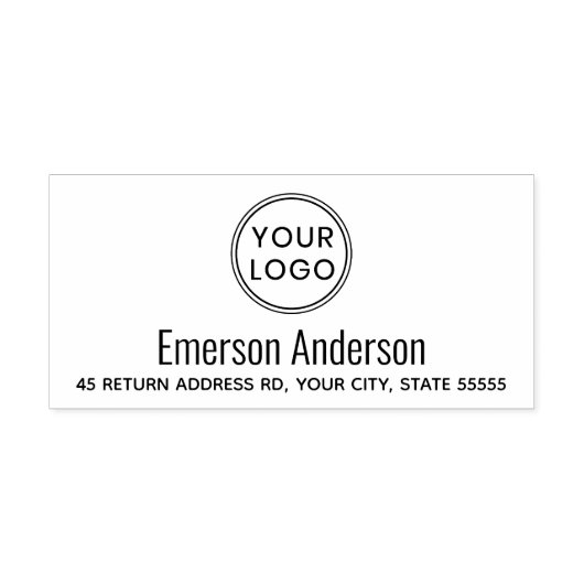 Aangepaste logo en retouradres of tekst zelfinktende stempel (Design)
