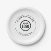 Aangepaste Logo en slogan voor bedrijven met speci Papieren Bordje (Voorkant)