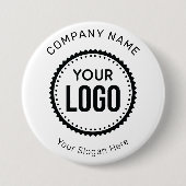 Aangepaste Logo en slogan voor bedrijven met speci Ronde Button 7,6 Cm (Voorkant)