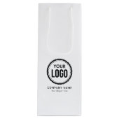 Aangepaste Logo en slogan voor bedrijven met speci Wijn Cadeautas (Voorkant)