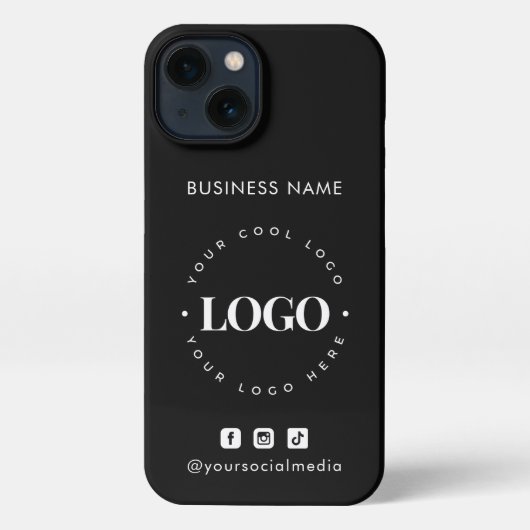 Aangepaste Logo en sociale media voor bedrijven iPhone Hoesje (Achterkant)