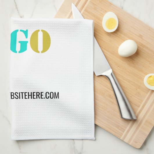Aangepaste Logo en Tekst Bedrijf Keukenhanddoek (Quarter Fold)