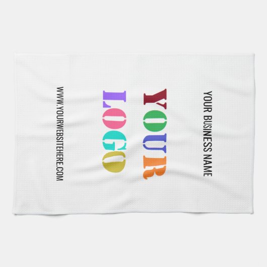 Aangepaste Logo en Tekst Bedrijf Keukenhanddoek (Horizontaal)