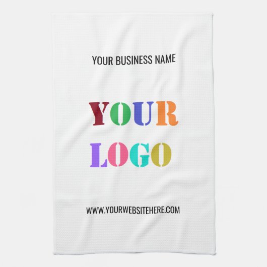 Aangepaste Logo en Tekst Bedrijf Keukenhanddoek (Verticaal)