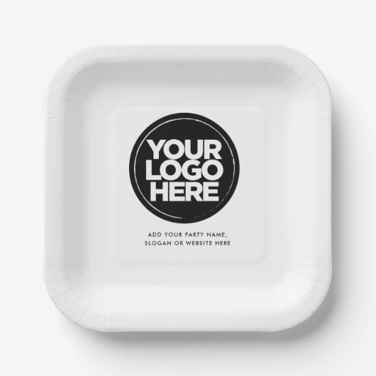 Aangepaste Logo en tekst Bedrijfsfeest Papieren Bordje (Voorkant)
