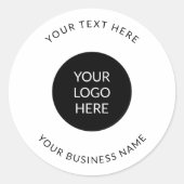 Aangepaste logo en tekst business kantoor classic  ronde sticker (Voorkant)
