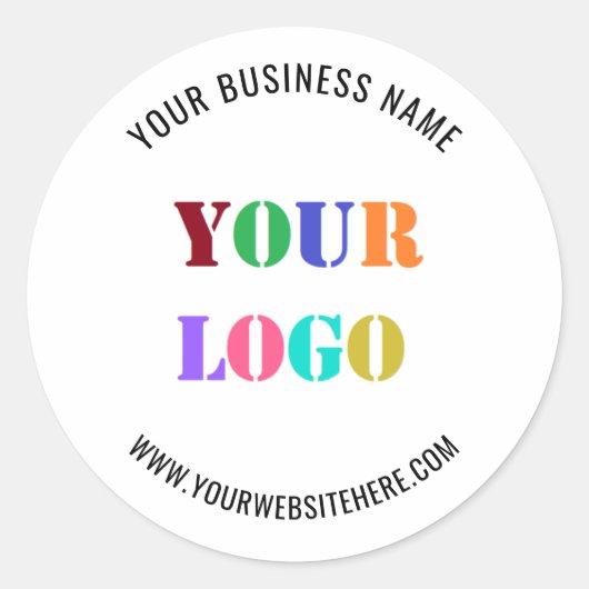 Aangepaste Logo en tekst Business Sticker Sjabloon (Voorkant)
