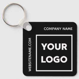 Aangepaste Logo en tekst Business Swag Black Sleutelhanger