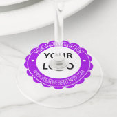 Aangepaste Logo en tekst gepersonaliseerde wijngla Wijnglaslabel (Dichtbij)