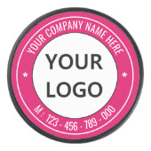 Aangepaste Logo en tekst Hockey Puck Kleuren kieze (Voorkant)