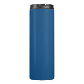 Aangepaste Logo en tekst op blauw Thermosbeker (Achterkant)
