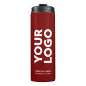 Aangepaste Logo en tekst op donkerrood Thermosbeker (Voorkant)